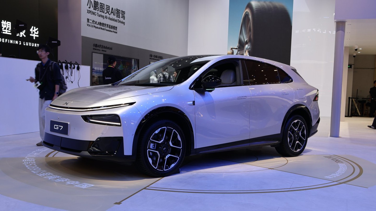 An Xpeng G7 on display at the Beijing Auto Show in April 2026. Credit: CnEVPost