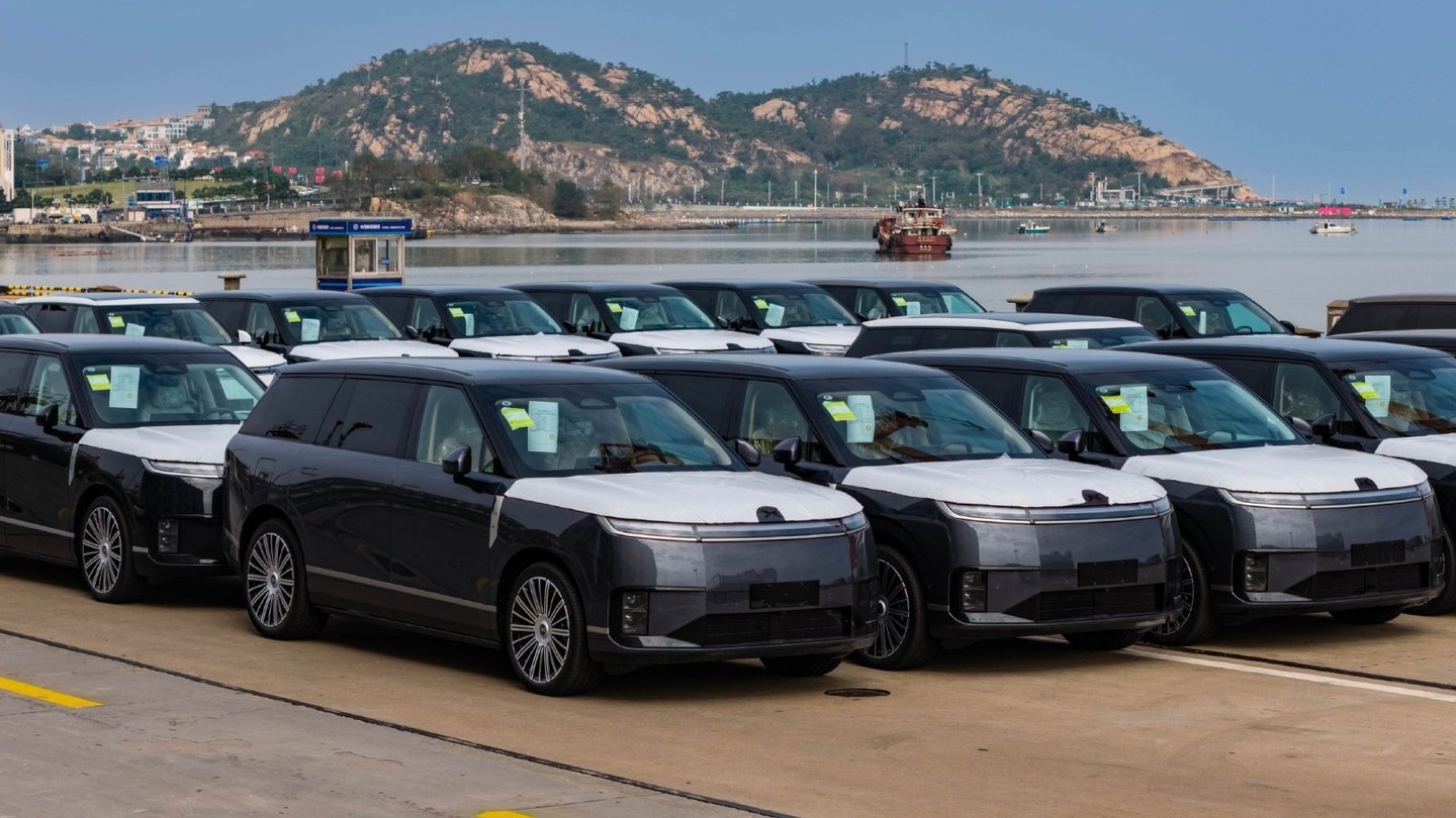 Xpeng GX SUVs await overseas shipment as the company expands exports to the Middle East and Africa. Credit: Xpeng