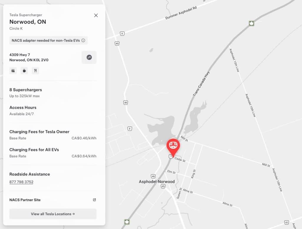 Tesla opens new Supercharger in Norwood [Ontario]