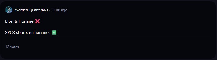 A comment on r/WallStreetBets subreddit.