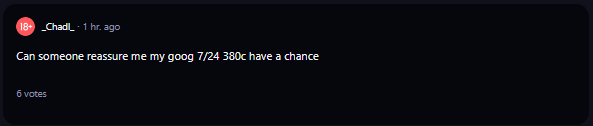 A comment on r/WallStreetBets subreddit.