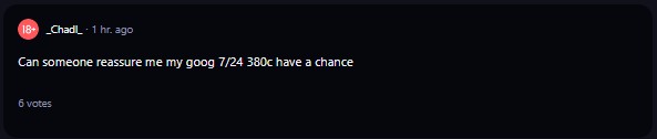 A comment on r/WallStreetBets subreddit.