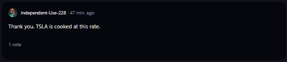 A comment on r/WallStreetBets subreddit.
