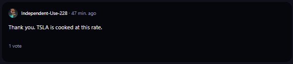 A comment on r/WallStreetBets subreddit.