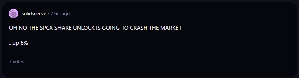 A comment on r/WallStreetBets subreddit. 
