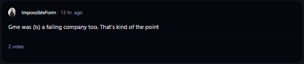 A comment on r/WallStreetBets subreddit. 