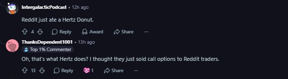 A comment on r/WallStreetBets subreddit. 