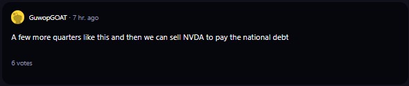 A comment on r/WallStreetBets subrredit.