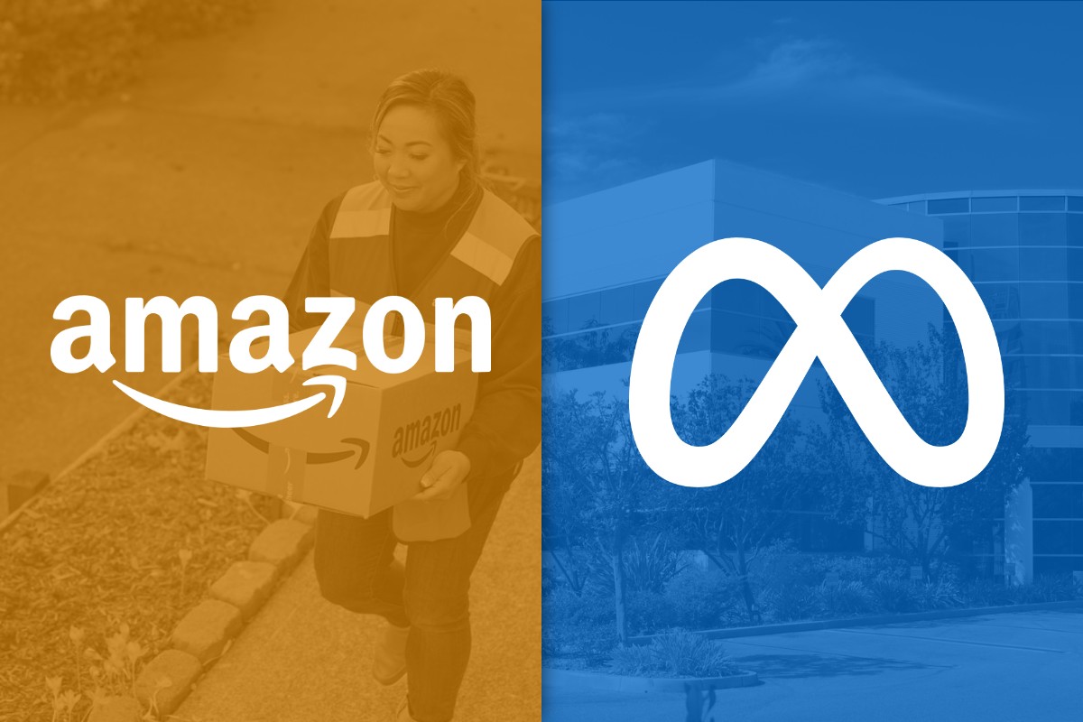 Amazon and Meta logos.
