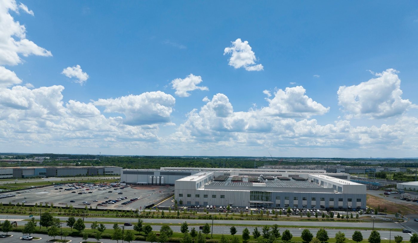 Aerial view of a data center.