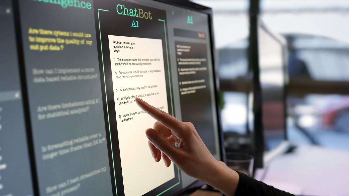 A person using an AI chatbot for analysis.
